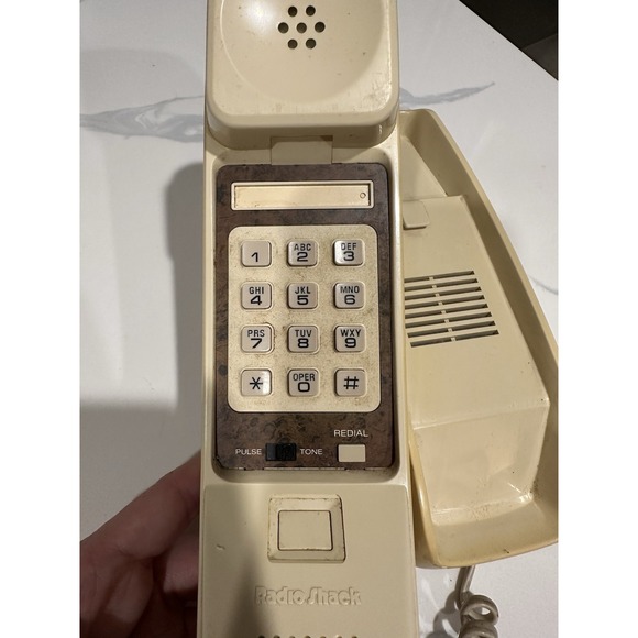 Vintage RadioShack Woodgrain Push Button Landline Telephone Retro Phone - Picture 1 of 4